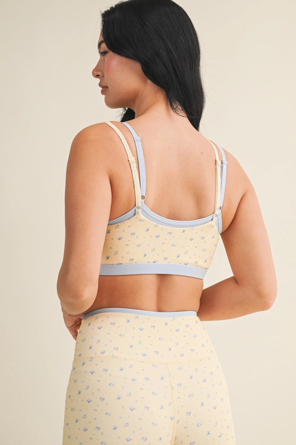 Lemon Floral Double Layered Sports Bra