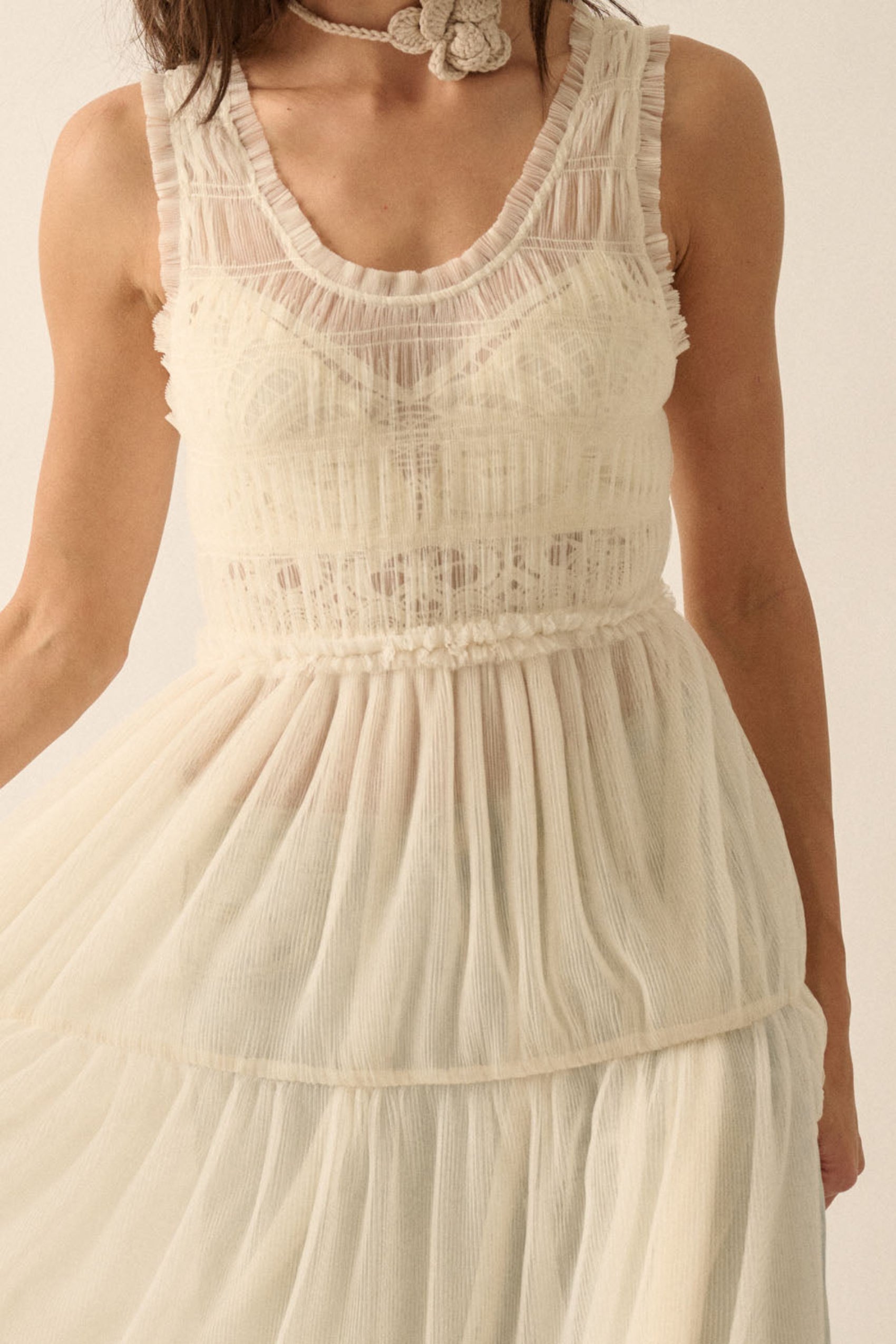 Desert Daydream Tulle Maxi Dress - Off White
