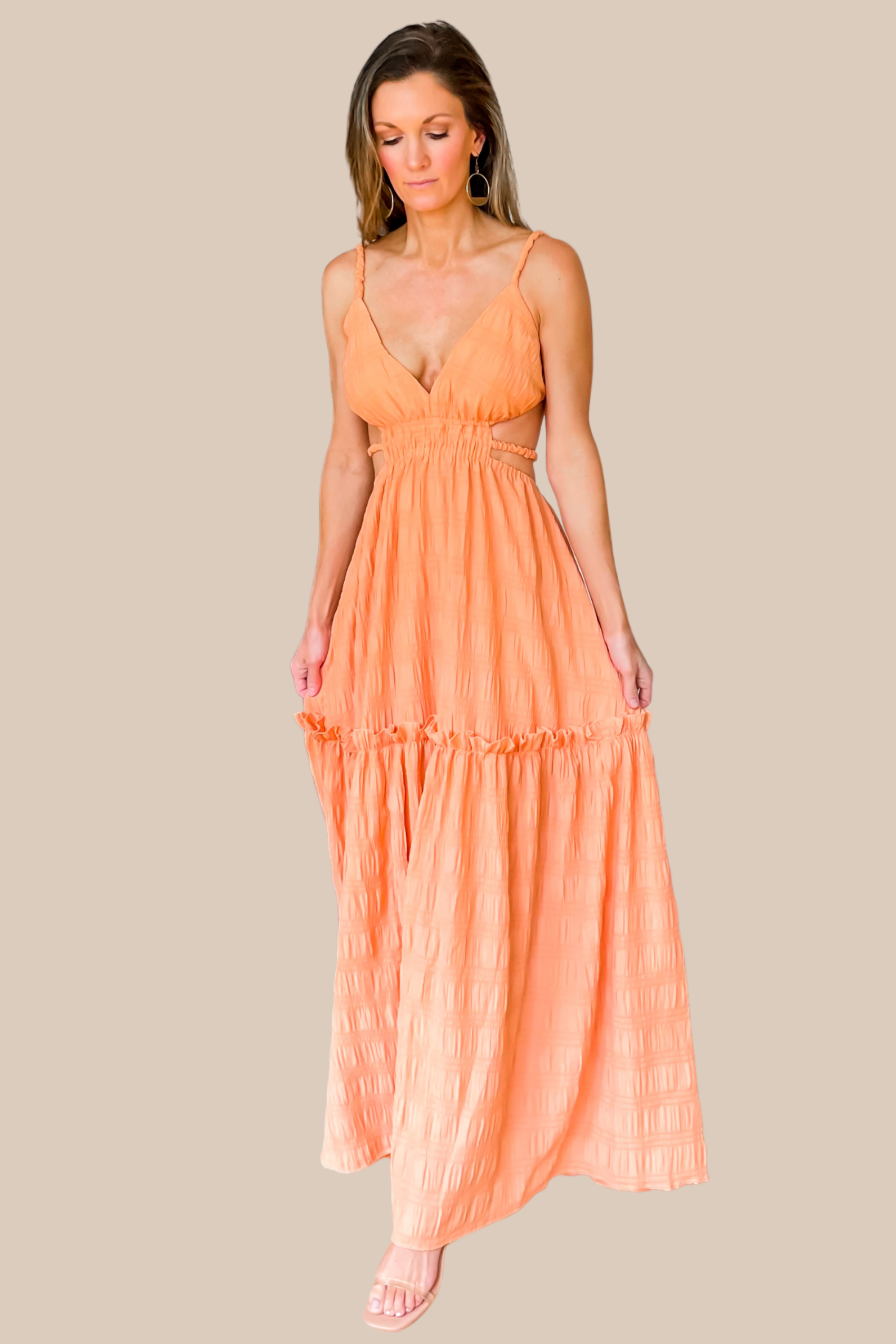 Blissful Glow Maxi Dress - Apricot Large Blissful Glow Maxi Dress - Apricot Large