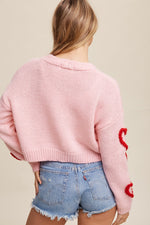 Full Hearts Cardigan - Pink/Red
