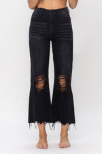 Happy Place 90's Crop Flare Jeans - Black