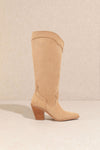 Lexington Suede Knee High Boots - Apricot