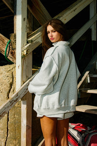 Faith Embroidered Polka Dot Mock Neck Sweatshirt - restock!