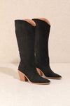 Lexington Suede Knee High Boots - Black