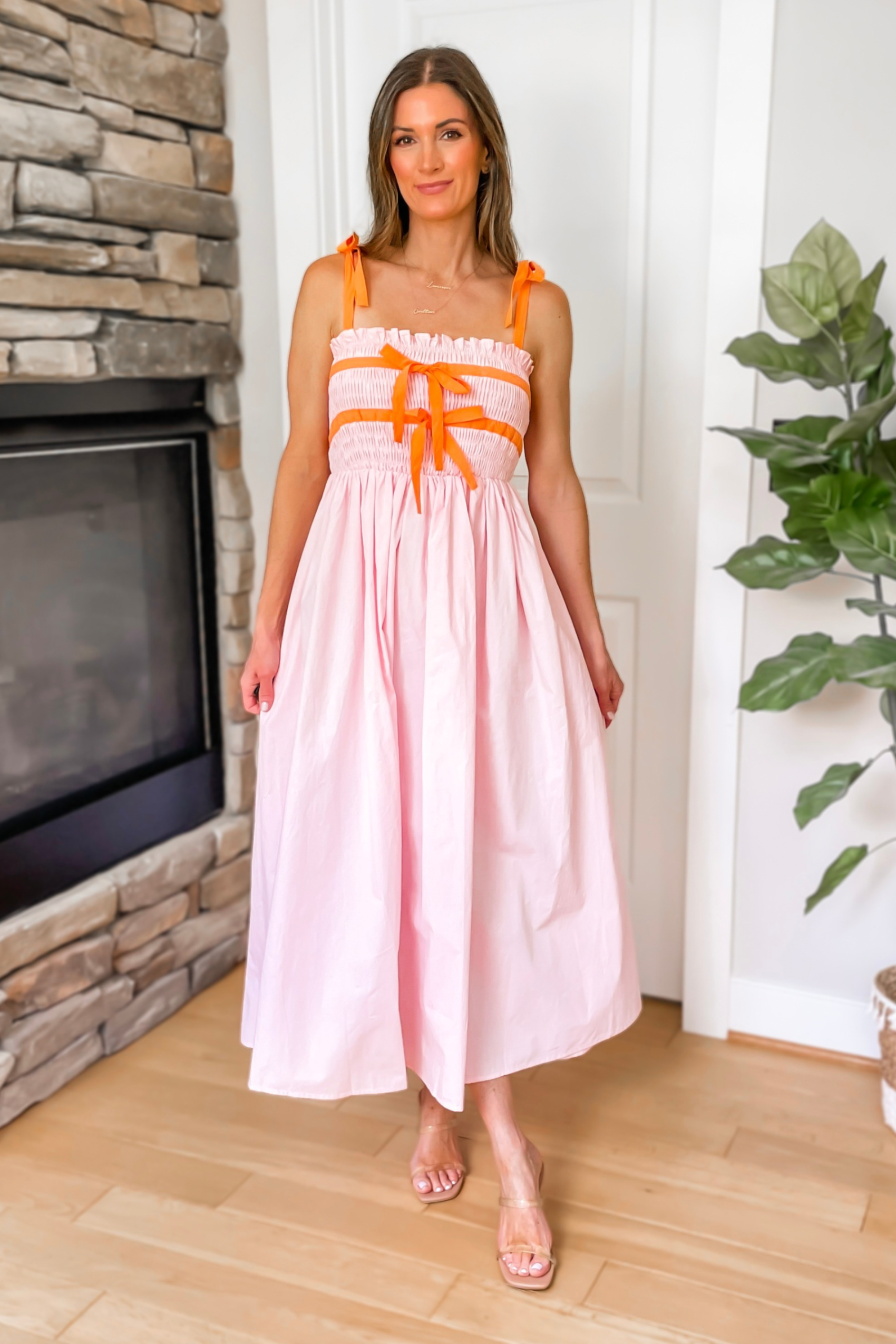 strapless open back dress My Way in Tie-Waist Midi Dress