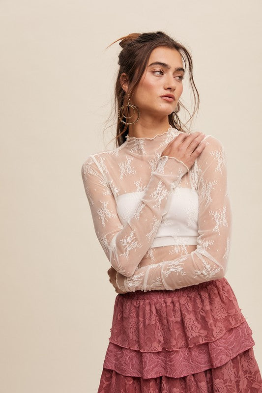 Made For You Mesh Lace Layering Top - Ivory Ivy & Olive Boutique Made For You Mesh Lace Layering Top - Ivory Ivy & Olive Boutique