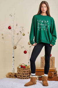 Après Ski Embroidered Sweatshirt - Green Multi