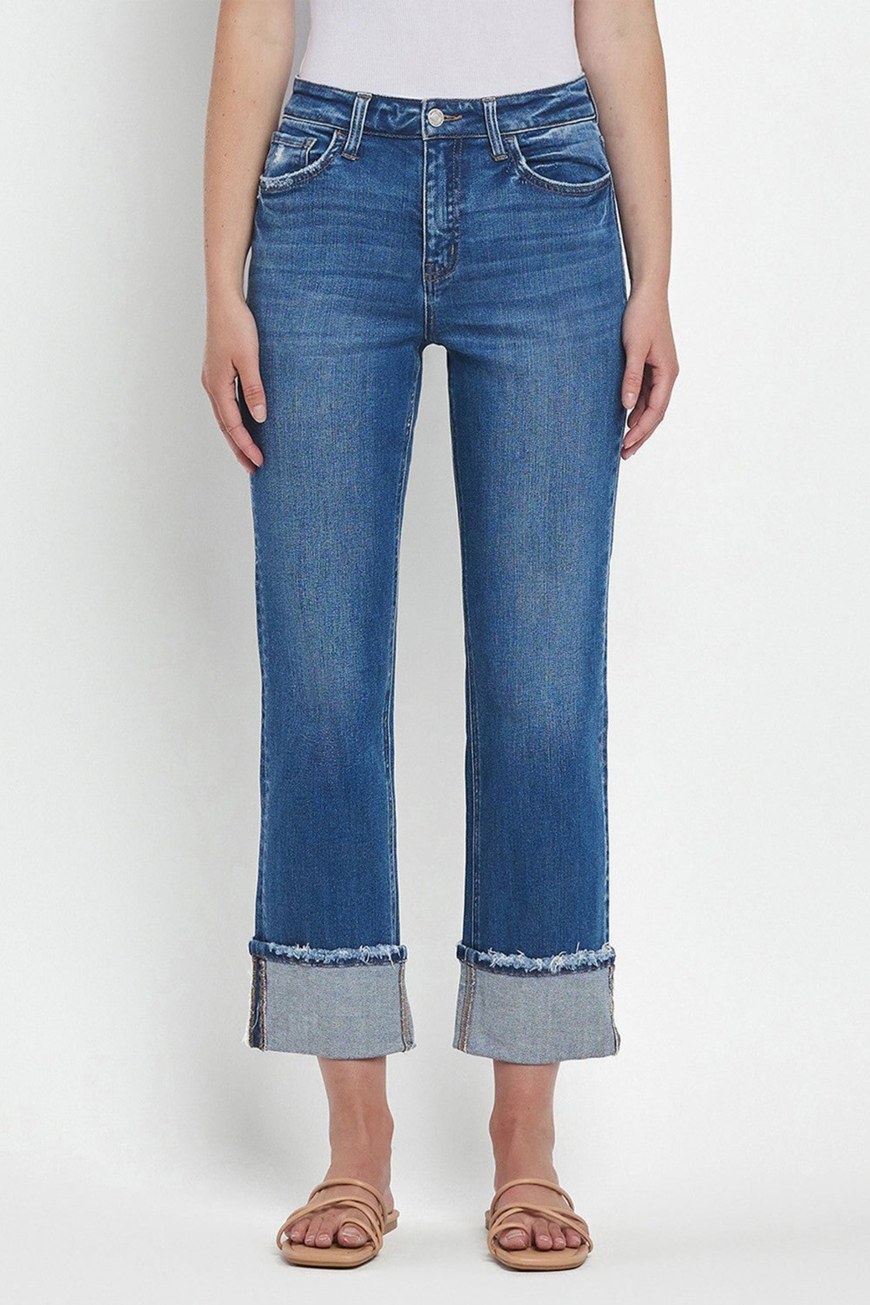 Daphne High Rise Straight Cuff Jeans – Ivy & Olive Boutique