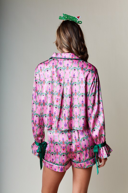 Nutcracker Dance Pink Satin Pajama Set