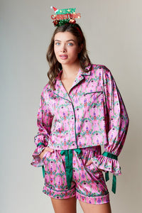 Nutcracker Dance Pink Satin Pajama Set