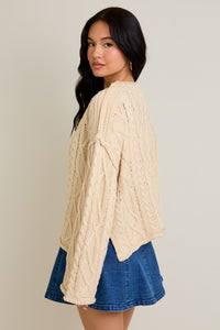 Clara Cable Knit Sweater - Cream