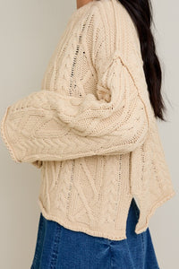 Clara Cable Knit Sweater - Cream