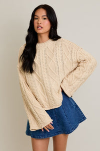 Clara Cable Knit Sweater - Cream
