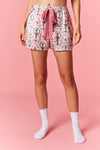Pink Santa, Nutcracker, and Bows Satin Pajama Set