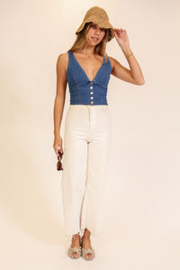 Desert Muse Denim Corset Top - Medium Wash