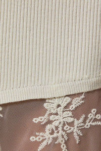 Modern Romance Strapless Knit Lace Midi Dress - Off White