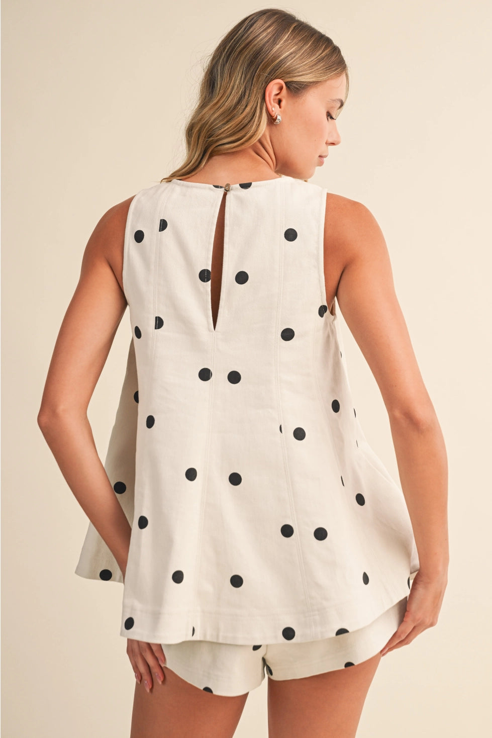 Harper Polka Dot Top and Shorts Set - Off White and Black