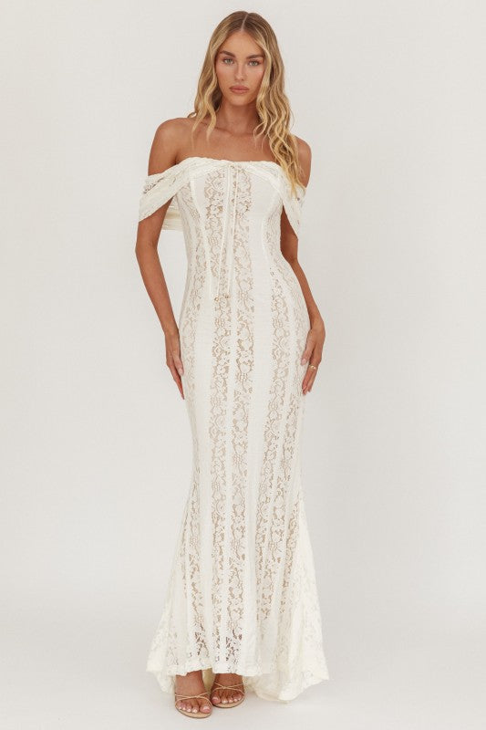 Love Story Lace Maxi Dress - Off White