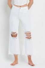 Channing 90's Distressed Crop Flare Jeans