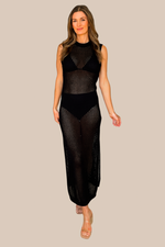 Olivia Crochet Cover Up Dress - Black