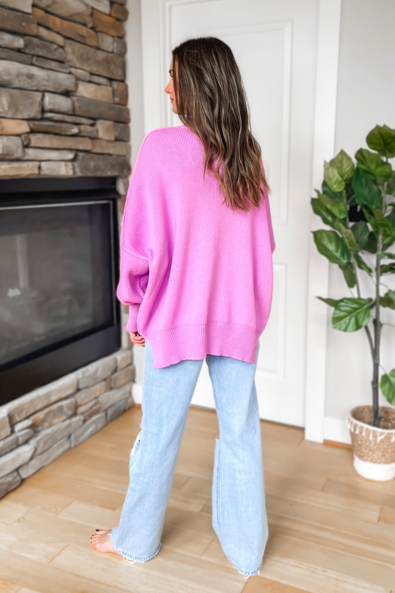 Kourtney Oversized Tunic Sweater - Lilac