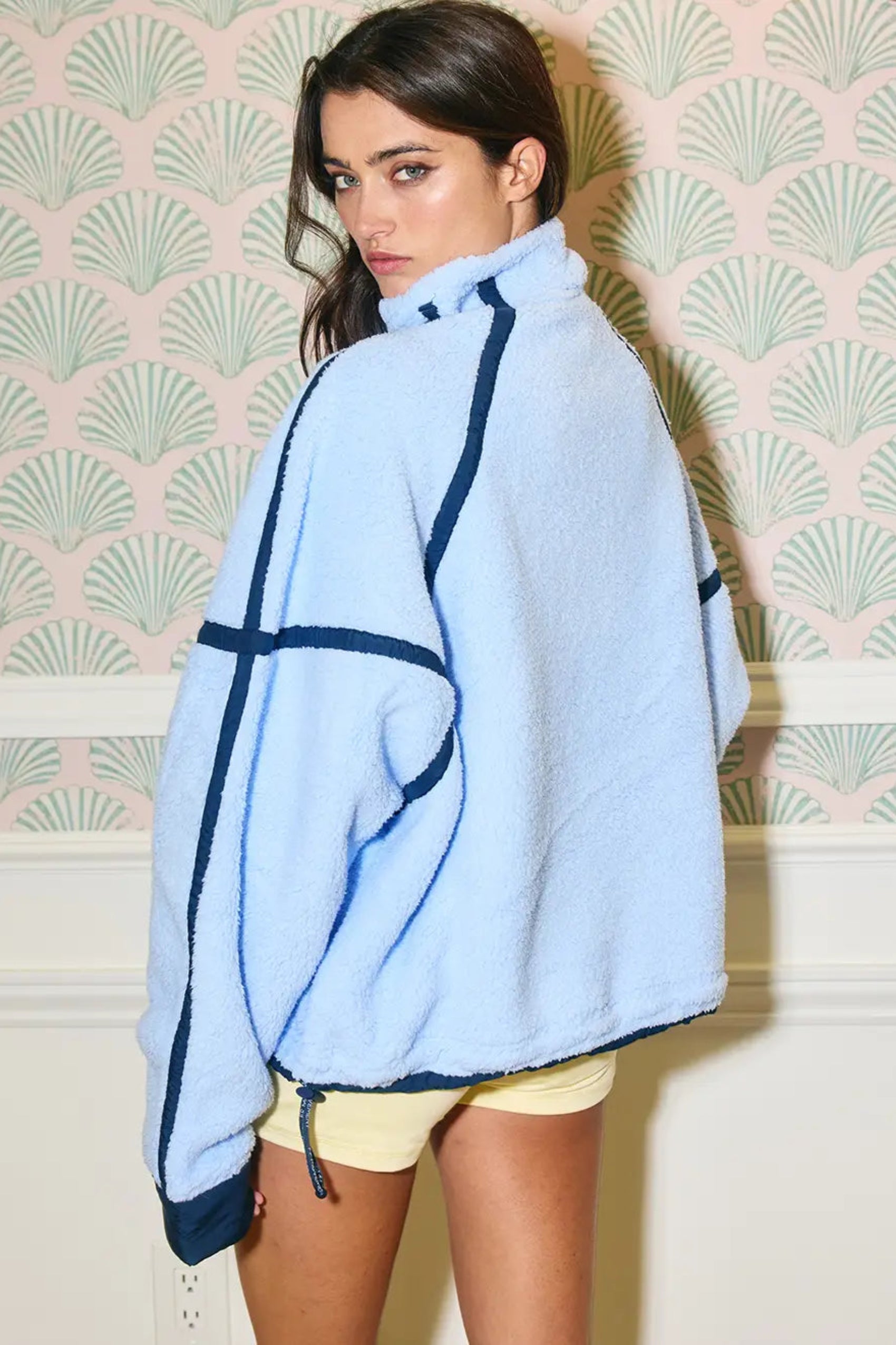 Emma Half Zip Fleece Pullover - Blue