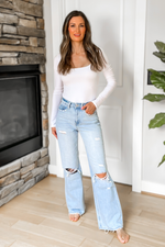 Madison 90's Vintage Flare Distressed Jeans