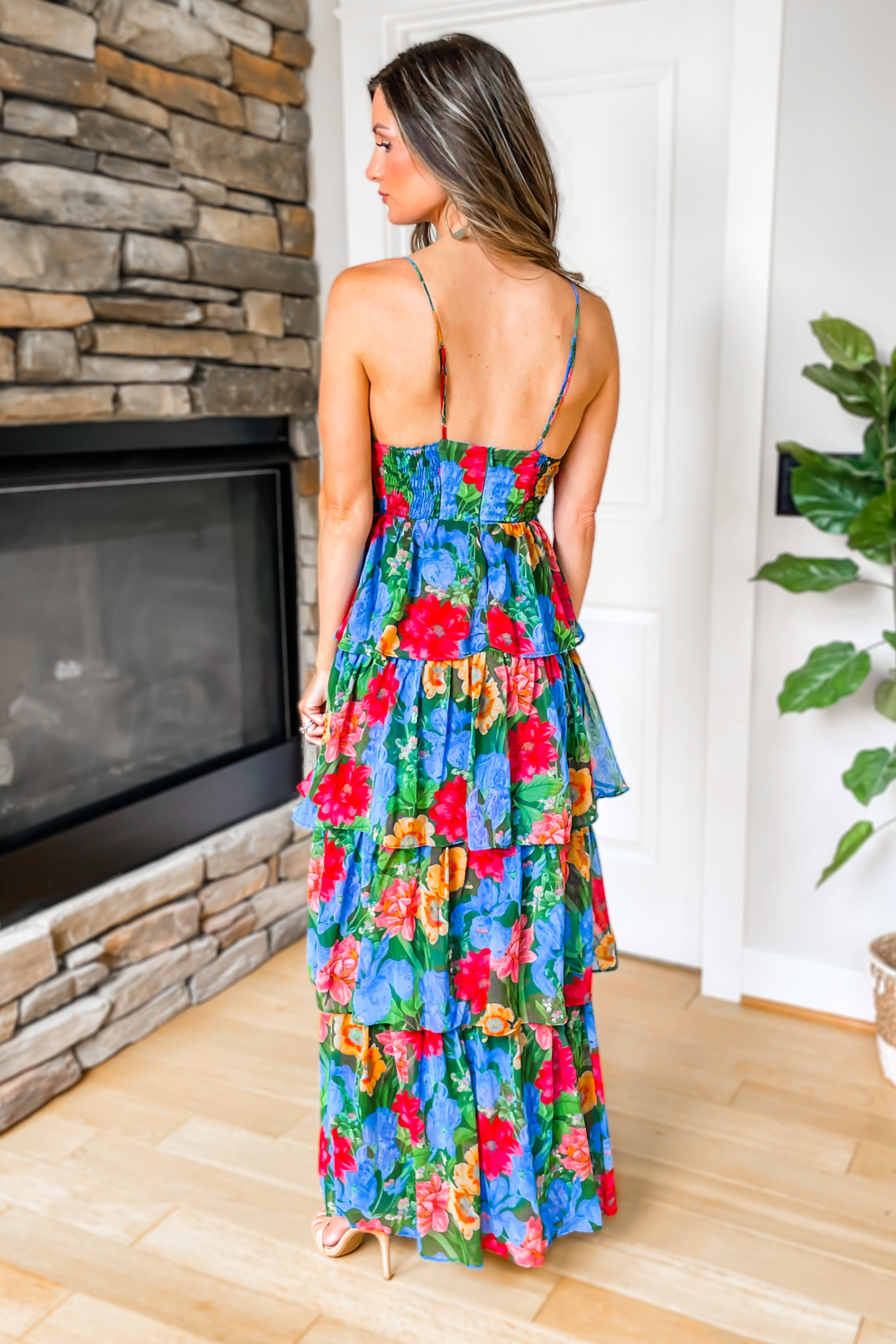 Garden Party Blue Floral Tiered Maxi Dress Ivy & Olive Boutique Garden Party Blue Floral Tiered Maxi Dress Ivy & Olive Boutique