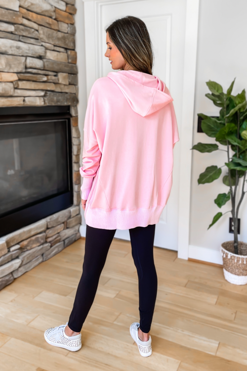 STYLE STEAL! Thoughtful Cotton Pocketed Hoodie - Baby Pink