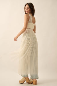 Desert Daydream Tulle Maxi Dress - Off White