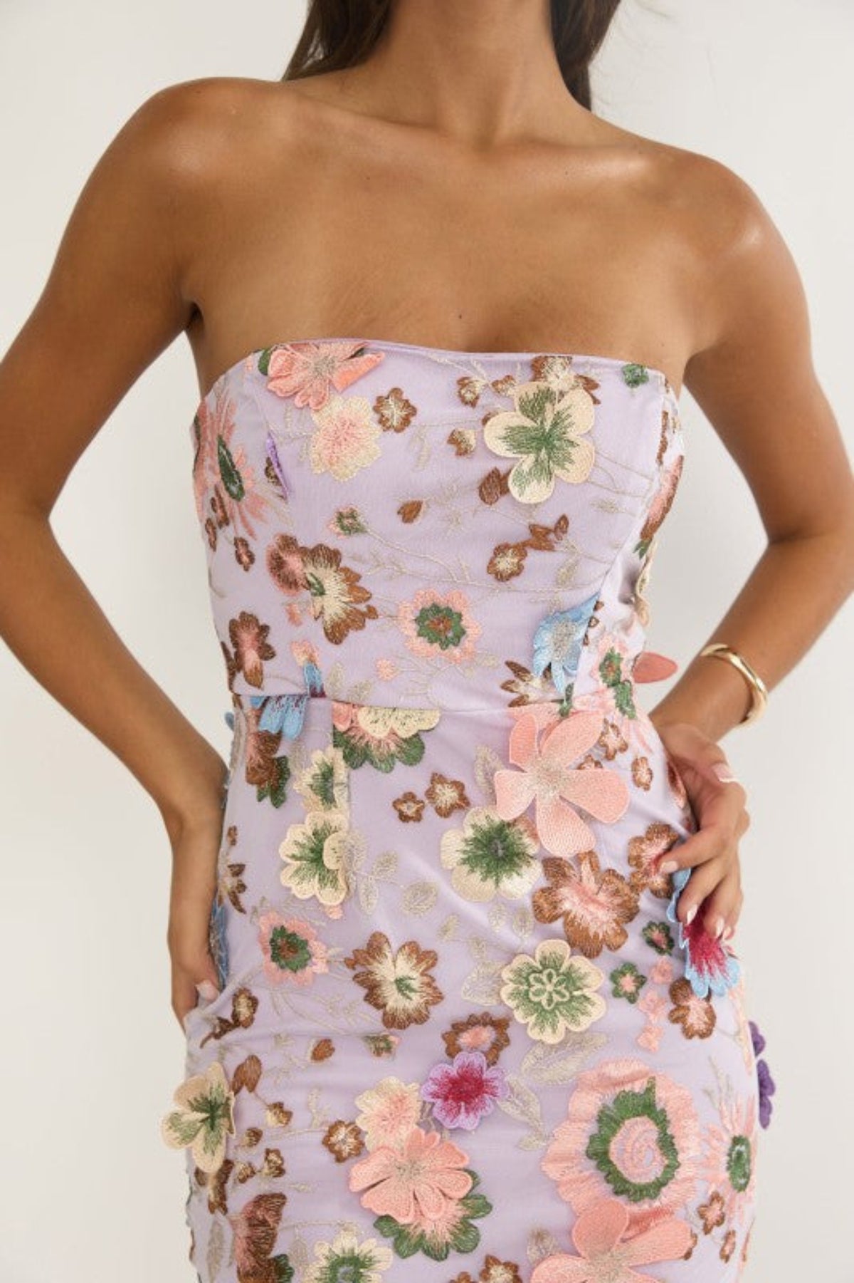 falling petals floral midi dress Enchanted Applique Portia and Scarlett Homecoming garden parties Womens Summer Style Size:1 (XS/S)