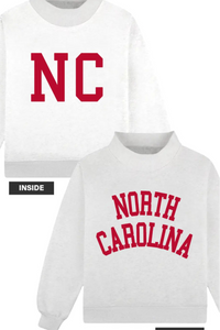 North Carolina Reversible Mock Neck Sweatshirt - restock!