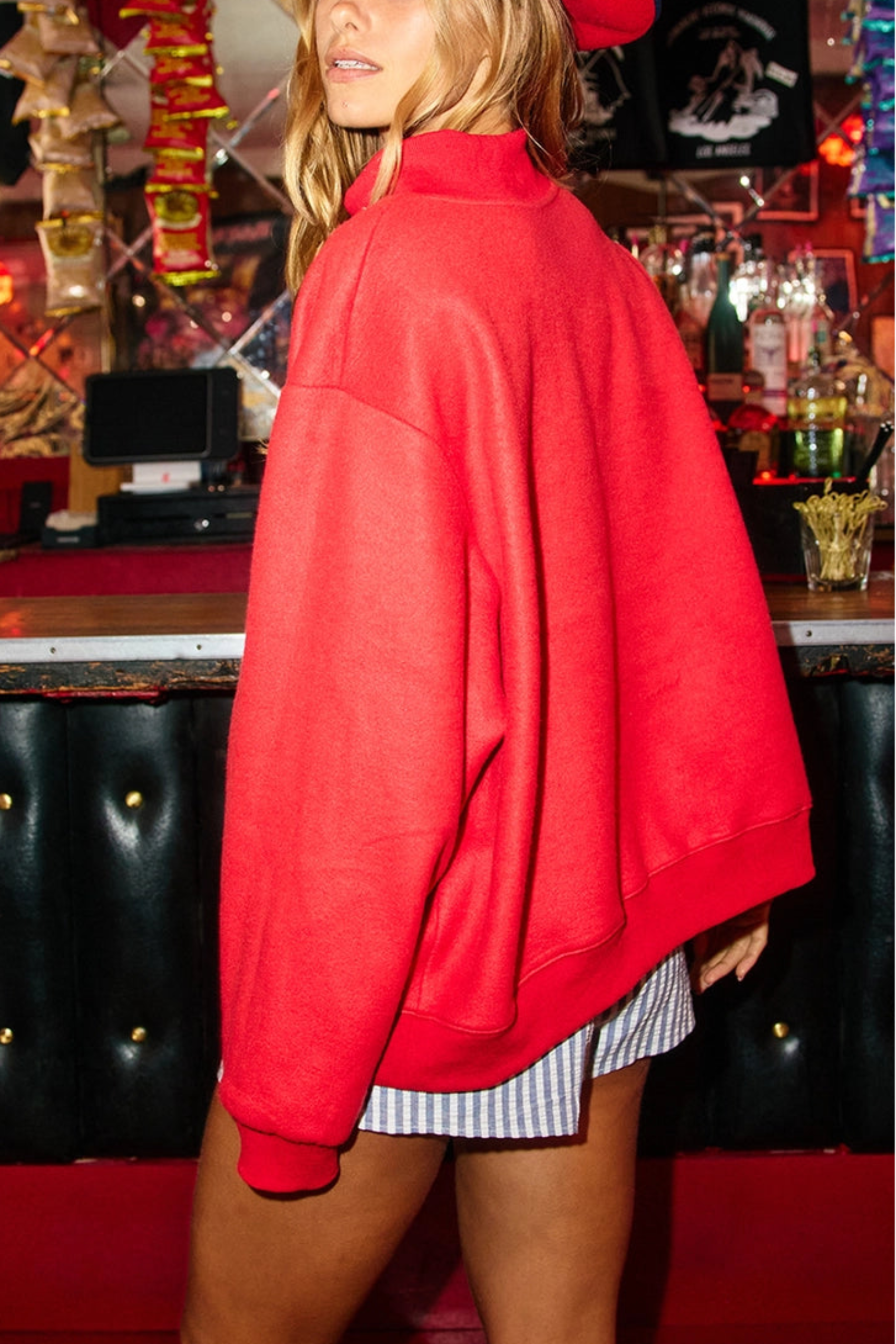 USA Reversible Mock Neck Sweatshirt - Red