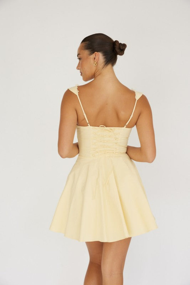 Annabelle Mini Dress - Butter Yellow Small Annabelle Mini Dress - Butter Yellow Small