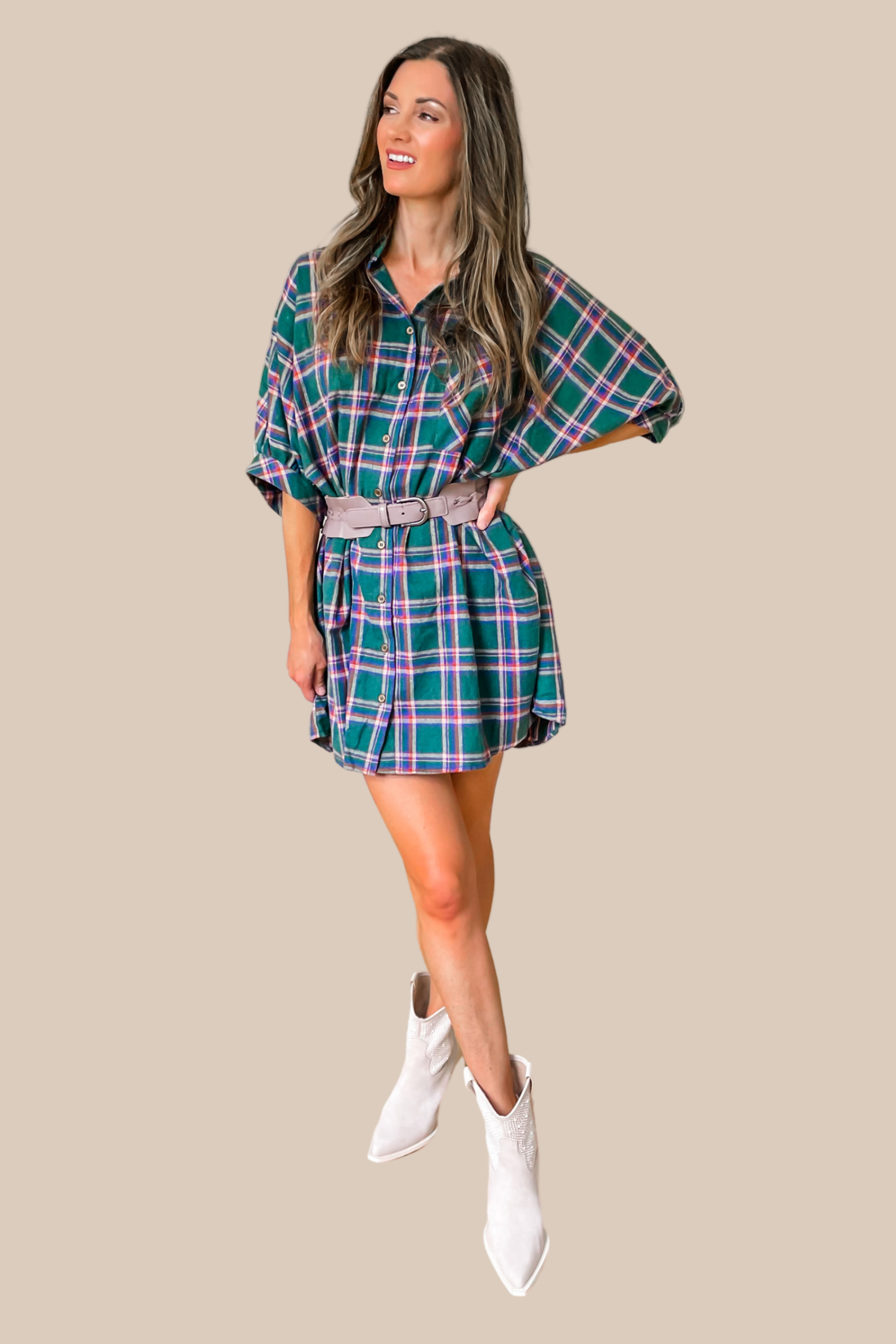 Back To My Roots Plaid Flannel Shirt Dress Back To My Roots Plaid Flannel Shirt Dress