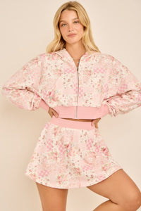 Juliette Floral Patchwork Skort - Pink Multi