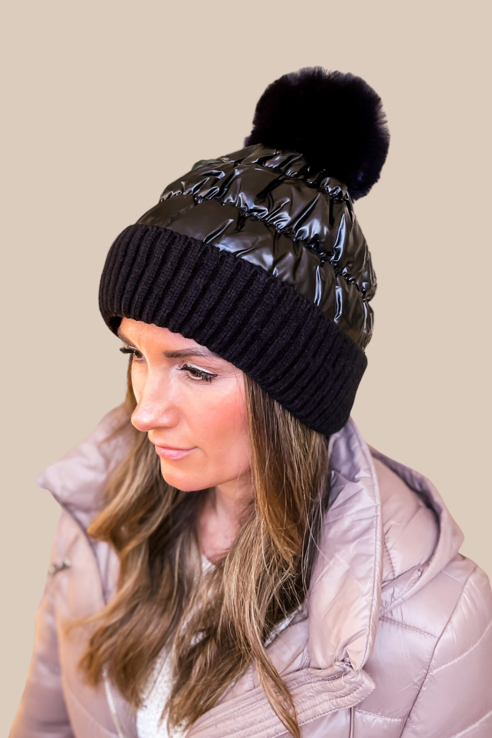 Puffer Pom Beanie Black – Ivy Olive Boutique