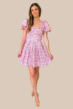 Love Letters Floral Mini Dress - Pink