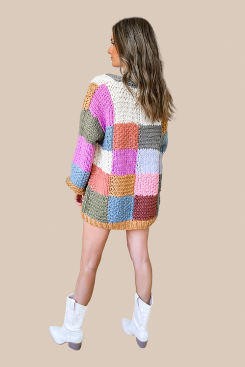 Cozy Mornings Colorblock Crochet Cardigan - Restock!