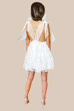 Dreamy Flower Petal Mini Dress - White