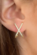 Pave Criss Cross Stud Earrings