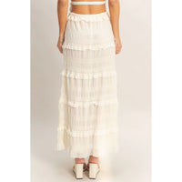 Coastal Romance Two Piece Skirt Set - Cream