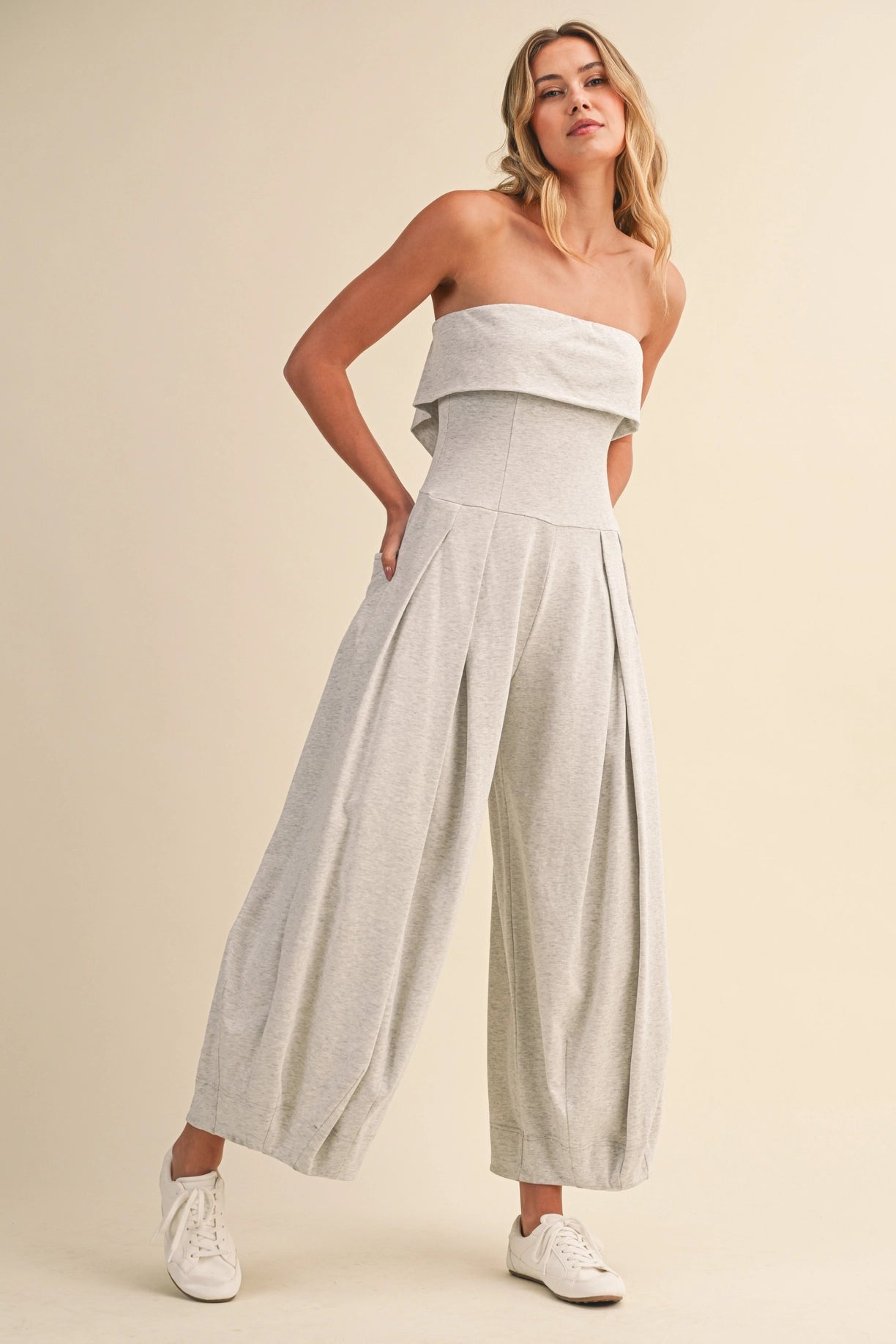 Quinn Barrel Jumpsuit - Grey