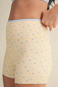Lemon Floral Biker Shorts