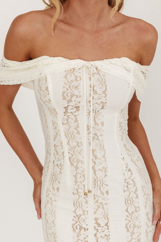 Love Story Lace Maxi Dress - Off White