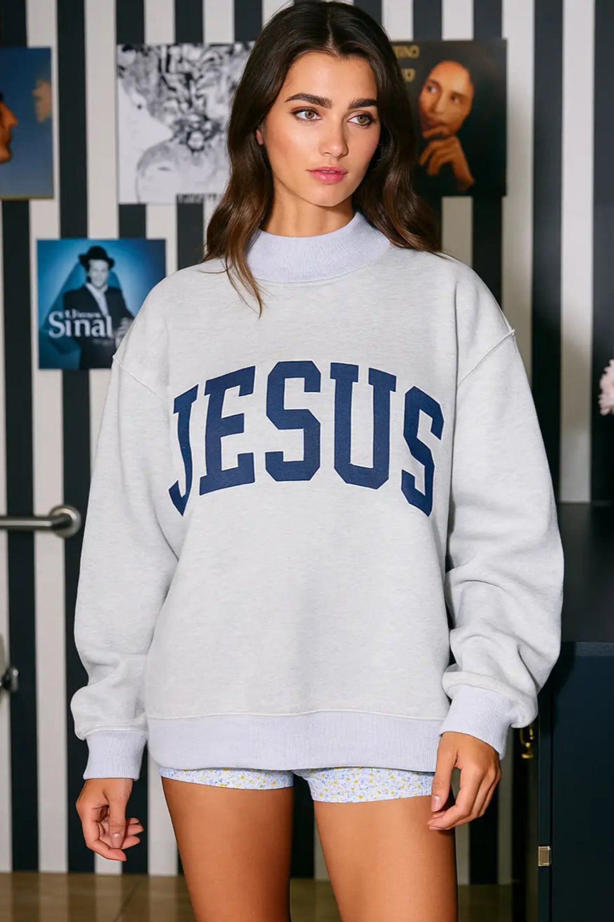 Jesus Reversible Mock Neck Sweatshirt - restock! – Ivy & Olive