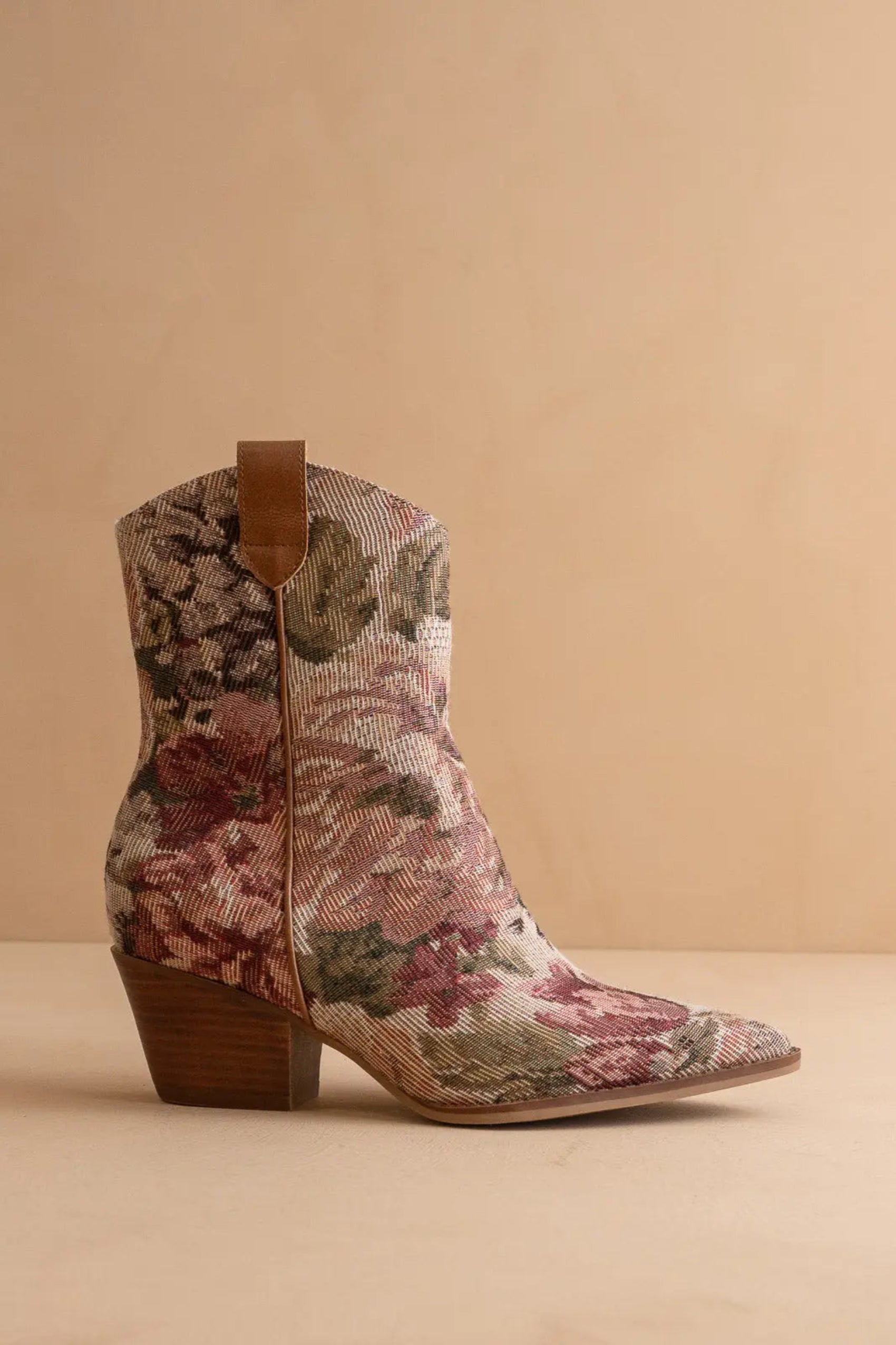 Karina Mauve Floral Tapestry Western Boots