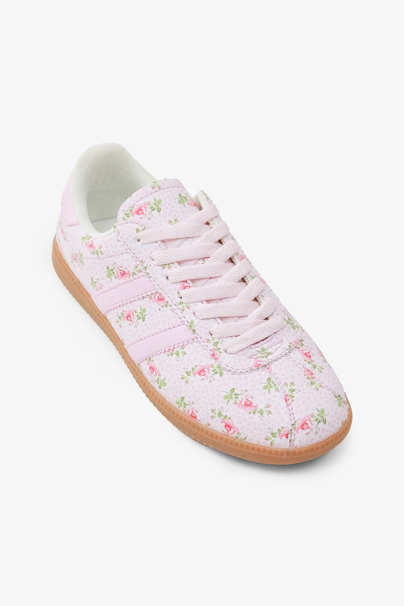 Whimsical Floral Sneakers - Pink