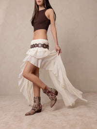 Karina Mauve Floral Tapestry Western Boots