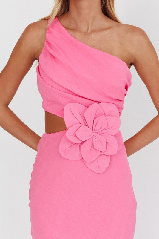 Ellery One Shoulder Floral Cutout Maxi Dress